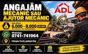 angajam mecanici sau ajutor mecanic pt reparatii utilaje constructii sau autocamioane 
