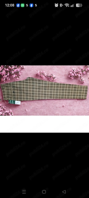 Pantaloni bărbați model carouri, noi cu etichetă, mărimea 30