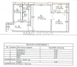 Apartament  2 camere  Girocului etaj 1