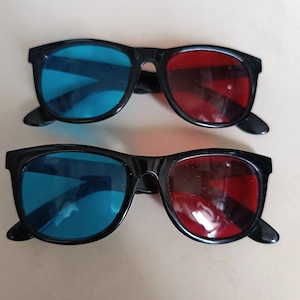 Set ochelari 3D anaglif pasivi cu lentile rosu-cyan, pentru filme, jocuri si continut educational pe