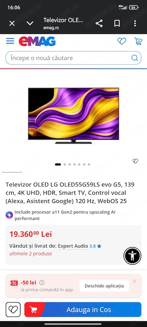 Televizor LG OLED55G59LS 139cm