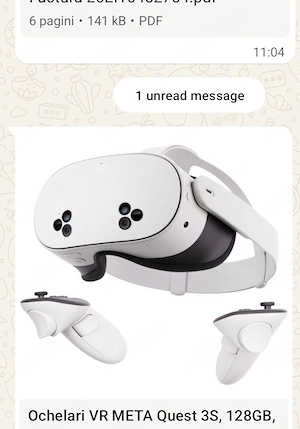 Ochelari VR META Quest 3S, 128GB, Alb