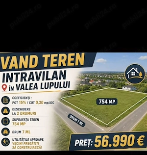 Vând teren in Valea Lupului 