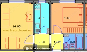 Apartament 2 camere cf. 2, decomandat, Center Huedin - imagine 4
