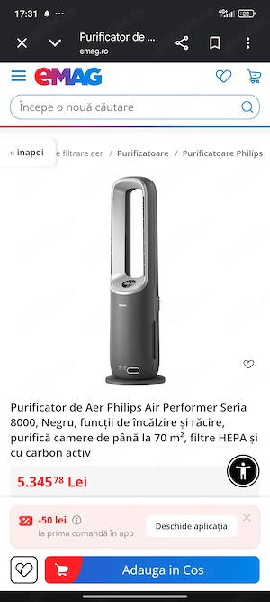 Purificator aer PHILIPS 3 in 1