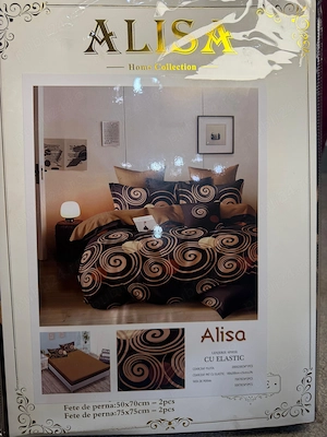 Lenjerie de pat 6 piese NOUĂ   cearșaf cu elastic 180x200