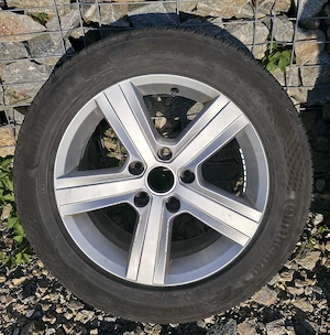 Set Roti Aliaj Originale VW 16" (Aspen) 5x112 + Anvelope Vara Continental 205/55 R16 (DOT 2024 - imagine 2