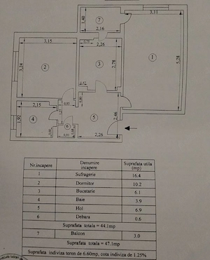 Apartament cu 2 camere   zonă foarte bine poziționată 