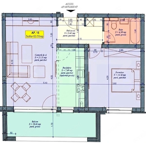 Apartament 2 camere, 53 mp, zona Giroc, pret cu TVA Inclus - imagine 5