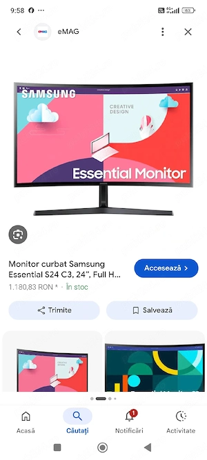 Monitor Curbat Samsung aproape nou