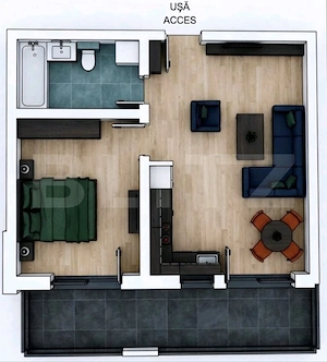Apartament 2 camere, 43 mp, zona Giroc, pret cu TVA Inclus - imagine 3