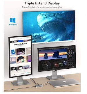 Hub   Docking Station USB-C 12 în 1 SUTOUG - Dual HDMI 4K, DisplayPort 4K, Power Delivery 100W, Giga - imagine 2