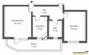 Apartament 2 camere, decomandat, balcon si parcare, Vlahuta - Florilor,  Brasov - imagine 10