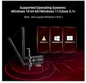 Placa Retea Wi-Fi 6E + Bluetooth 5.3 PCIe Syoncon AX210 (Intel AX210NGW, 5374 Mbps, 6dBi, WPA3) - imagine 4