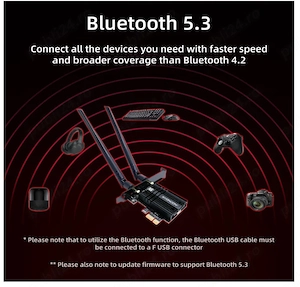 Placa Retea Wi-Fi 6E + Bluetooth 5.3 PCIe Syoncon AX210 (Intel AX210NGW, 5374 Mbps, 6dBi, WPA3) - imagine 3