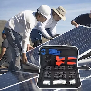 Trusă Sertizare Panouri Fotovoltaice MC4 (Clește Sertizat 2.5 4 6 mm , 10 Conectori MC4, Chei Strâng