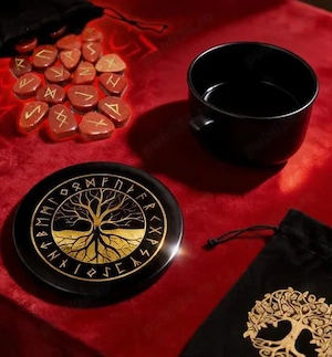 Cutie cadou set rune ametist.cuart roz.carneol.jasp rosu+ placa divinatie cadou+Set 7 chakre 