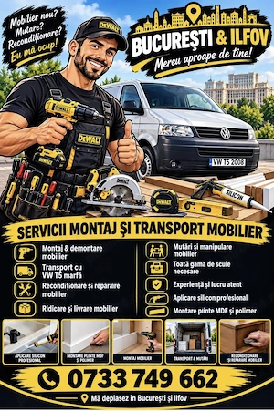 Transport Mobila, Montaj mobila, Tamplarie, Mobila la comanda