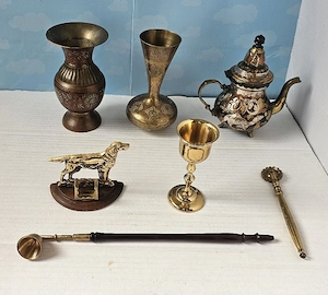 Lot obiecte din bronz-alamă