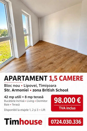 1,5 camere Lipovei British school 