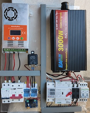 Sistem solar fotovoltaic plug and play pt. balcon, modular cu mppt si inverter conectate baterie 24V