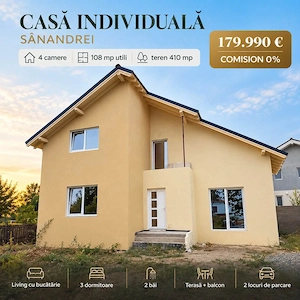 De vanzare casa individuala cu 4 camere in Sanandrei, Timis