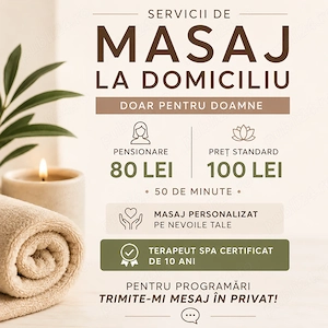 Masaj la domiciliu EXCLUSIV pentru doamne in Constanta