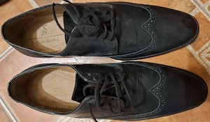 Pantofi piele, negri, Stefan Burdea, masura 43.
