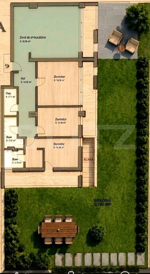 Apartament cu 4 camere, 111 mp utili, gradina de 160 mp, zona Aradului