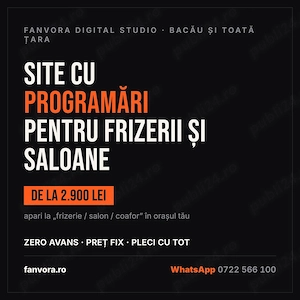 Site cu programări online pentru frizerii și saloane, Bacău