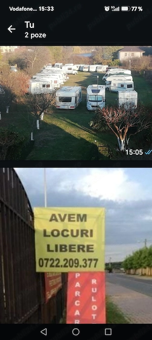 Parcare rulote, autorulote, bărci etc