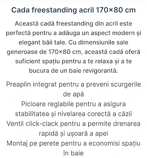 Cada freestanding acril 170   80 cm