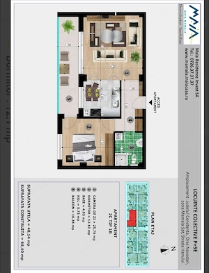 PROPRIETAR Apartament MAMAIA Nord 60 mp la 35m de plaja balcon parcare et 1 - imagine 10