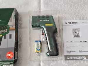 Termometru pistol digital cu infraroșu cu laser Parkside model PTI 380 B1 Parkside