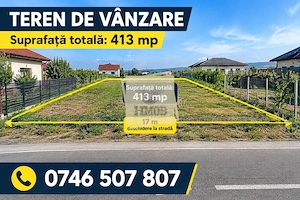 Teren Intravilan 413 mp deschidere 17 mp autorizatie de constructie si proiect