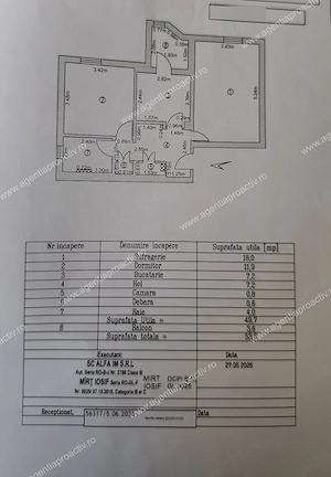 Apartament cu 2 camere, decomandat, 53,39 mp   Piața Centrală, bloc din 1988 - imagine 11