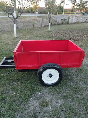 Tractoras taiat iarba dotat cu lama de zapada si remorca 500 Kg stare impecabila  - imagine 3