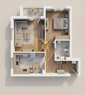 2 Camere 60 MP| Avangarde City| Bloc 2019| Etaj 7/7  Mobilat Utilat - imagine 3