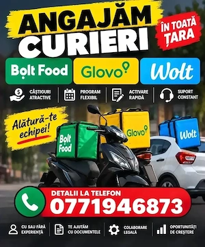 Angajam Curieri- Livratori Bolt Food Glovo Wolt Sighișoara 