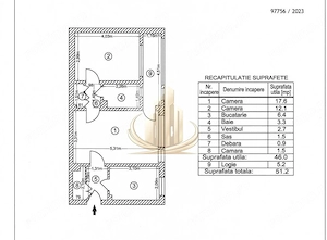 Apartament 2 camere  | 51 mp | Etaj 4/10 | bloc reabilitat - imagine 10