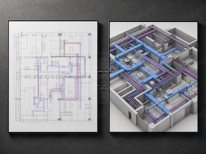 Desenator AutoCAD și Revit MEP   planșe instalații, PDF în DWG - imagine 3