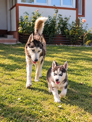 Pui Husky Siberian   3 femele și 1 mascul - imagine 2
