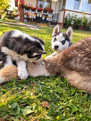Pui Husky Siberian   3 femele și 1 mascul - imagine 3