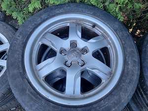 4 cauciucuri de vara 225 50 17 cu jante de aliaj 5x112 de Audi A 5 .A 6.A 4 