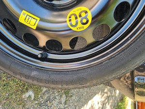 Rezerva de opel astra j slim subțire 5x105 cu tot cu supor si cric si cheie de roti la 500 lei tot s - imagine 2