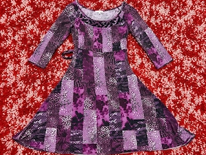 Rochie mov cu imprimeu patchwork GUARA, S 36