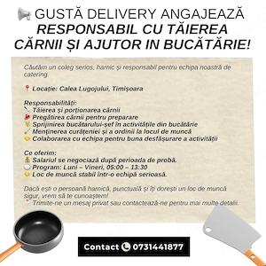 Angajam transator carne ajutor in bucatarie