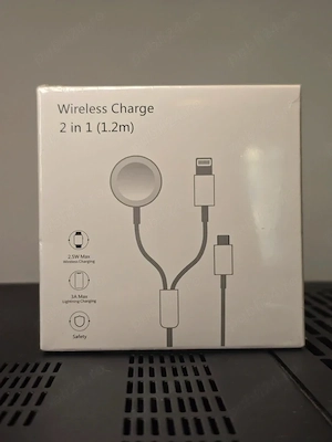 Cablu de încărcare 2 în 1 Wireless Charge 1,2 m   Lightning + încărcare wireless