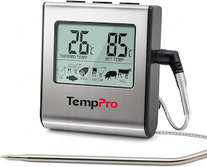 Termometru Digital pentru Carne TempPro TP16, Sondă Inox, Timer, Alarmă, Acuratețe  1 C, 0 300 C