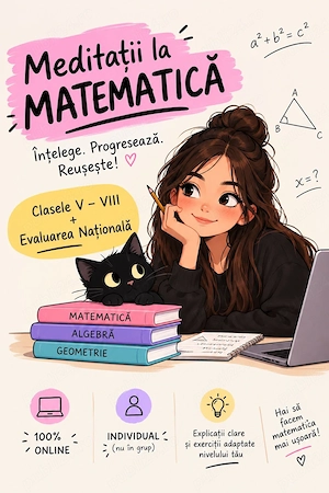 Meditatii Matematica cls 5-8 + Evaluarea Nationala | ONLINE si INDIVIDUAL